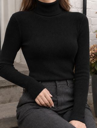 Sveltira - Ribbed Turtleneck Sweater Work And Weekend — view 3 of 7