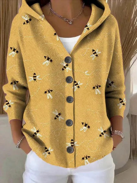 Sylvenne - Hooded Button Front Cardigan Everyday Layering — view 2 of 6