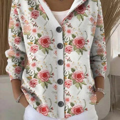 Sylvenne - Hooded Button Front Cardigan Everyday Layering — view 5 of 6