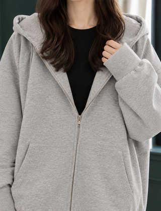 Tamerra - Oversized Zip Hoodie Weekend Loungewear — view 2 of 3