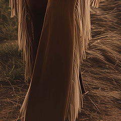 Tassella - Flared Fringe Denim Jeans Daily Western Wear — view 3 of 4
