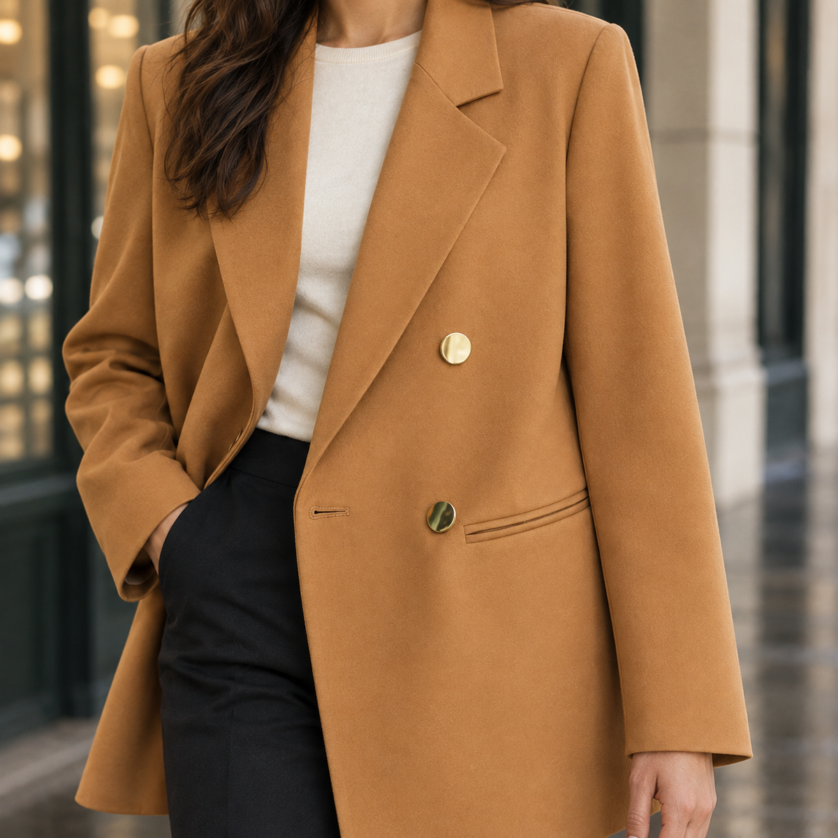 Tessora - Tailored Longline Jacket Cool Weather Layering — view 2 of 3