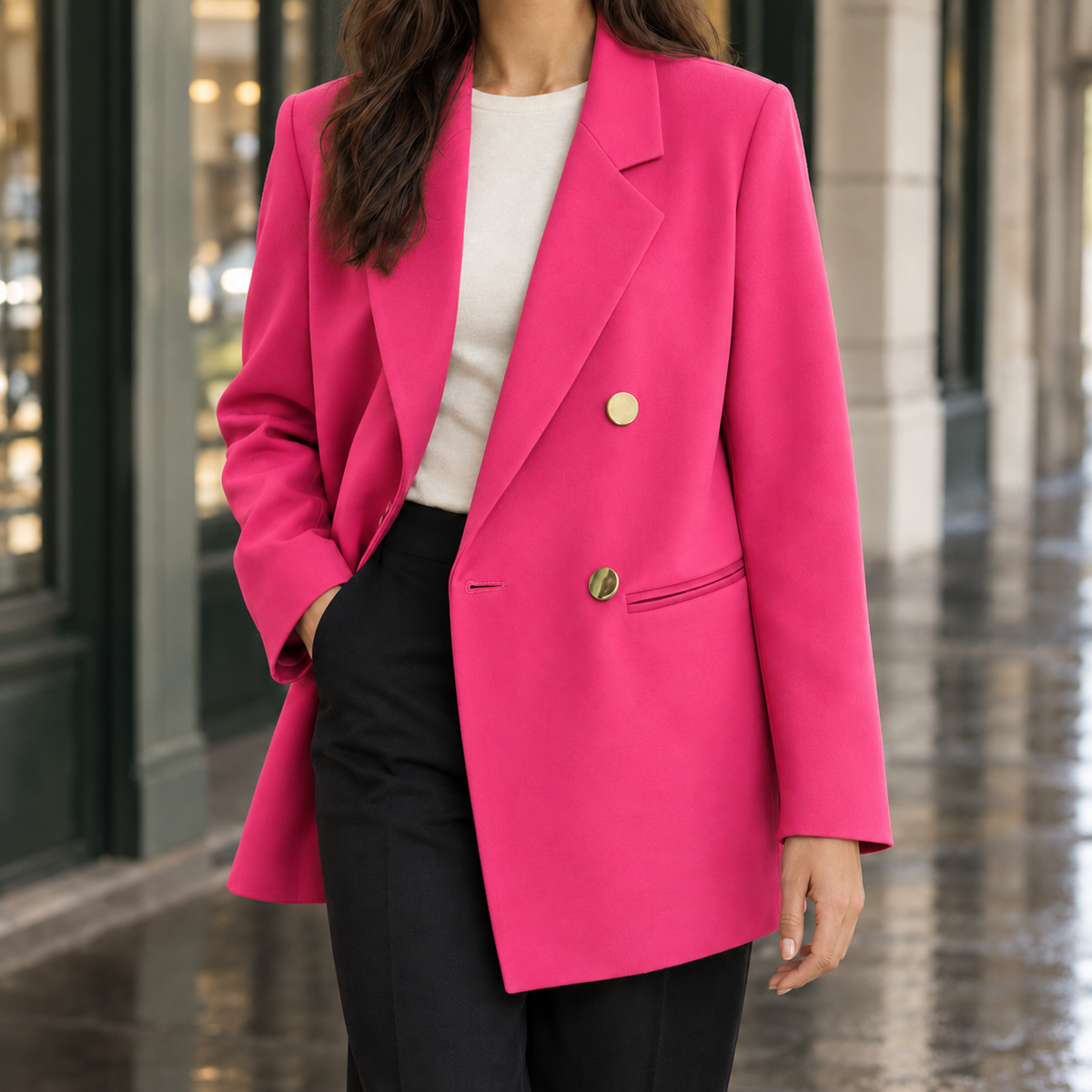Tessora - Tailored Longline Jacket Cool Weather Layering — view 3 of 3