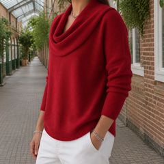 Thalvera - Cowl Neck Knit Sweater Cool Weather Layering — view 2 of 8