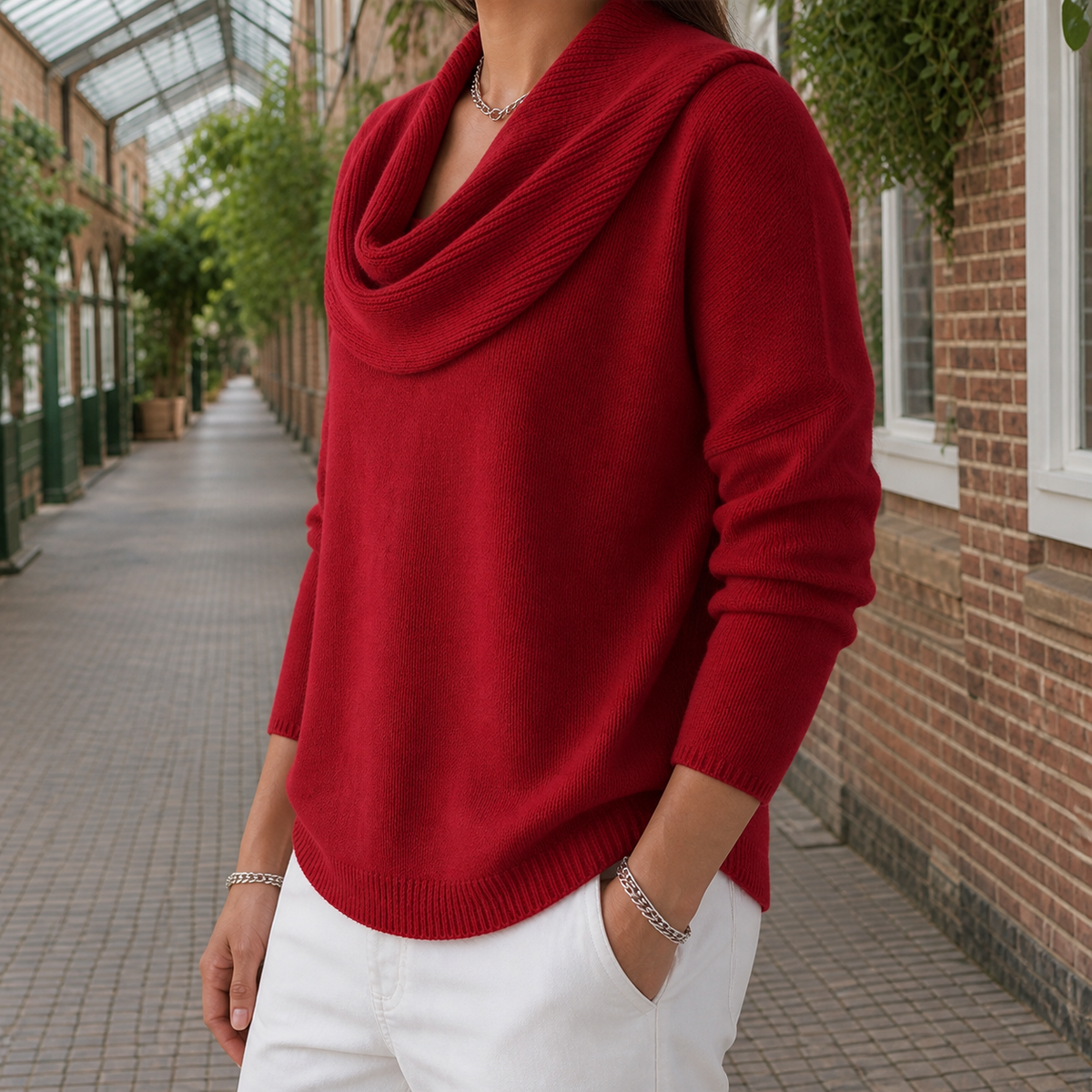 Thalvera - Cowl Neck Knit Sweater Cool Weather Layering — view 2 of 8