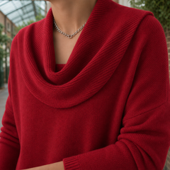 Thalvera - Cowl Neck Knit Sweater Cool Weather Layering — view 3 of 8