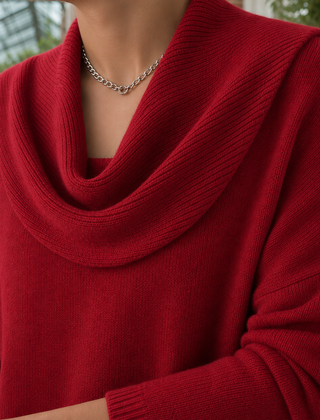 Thalvera - Cowl Neck Knit Sweater Cool Weather Layering — view 3 of 8