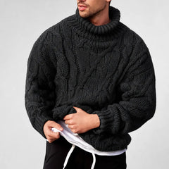Thalvern - Cable Knit Turtleneck Sweater Casual Layering — view 4 of 4