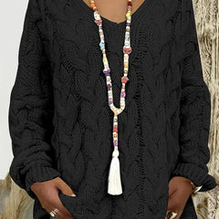 Thistlewick - Hooded Cable Knit Pullover For Everyday Layering — view 4 of 6