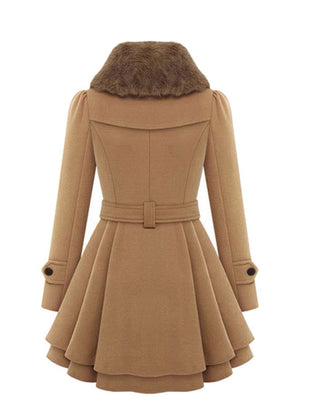 Thornessa - Detachable Collar Belted Coat Cool Weather Layering — view 2 of 10