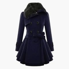 Thornessa - Detachable Collar Belted Coat Cool Weather Layering — view 5 of 10