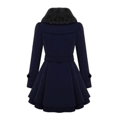 Thornessa - Detachable Collar Belted Coat Cool Weather Layering — view 6 of 10