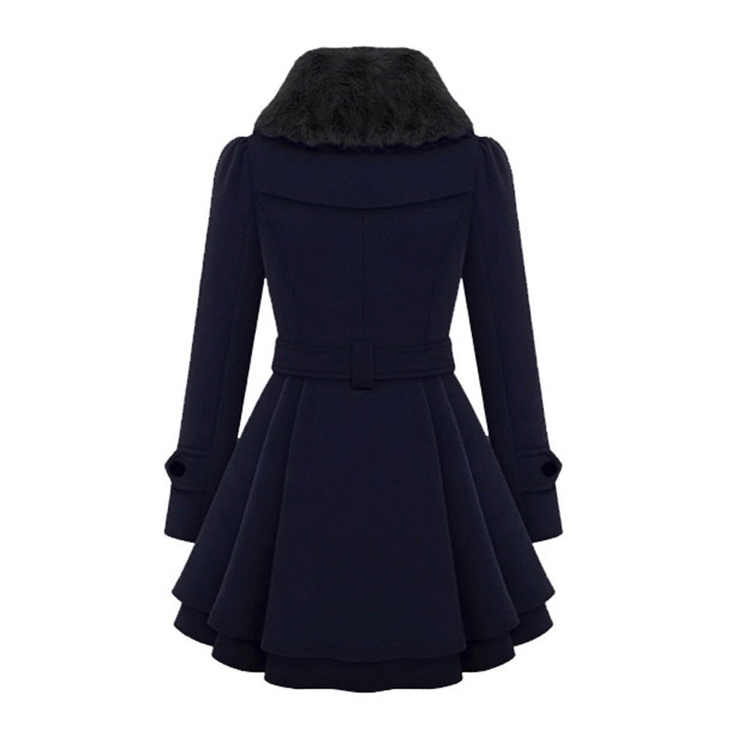 Thornessa - Detachable Collar Belted Coat Cool Weather Layering — view 6 of 10