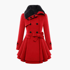 Thornessa - Detachable Collar Belted Coat Cool Weather Layering — view 7 of 10