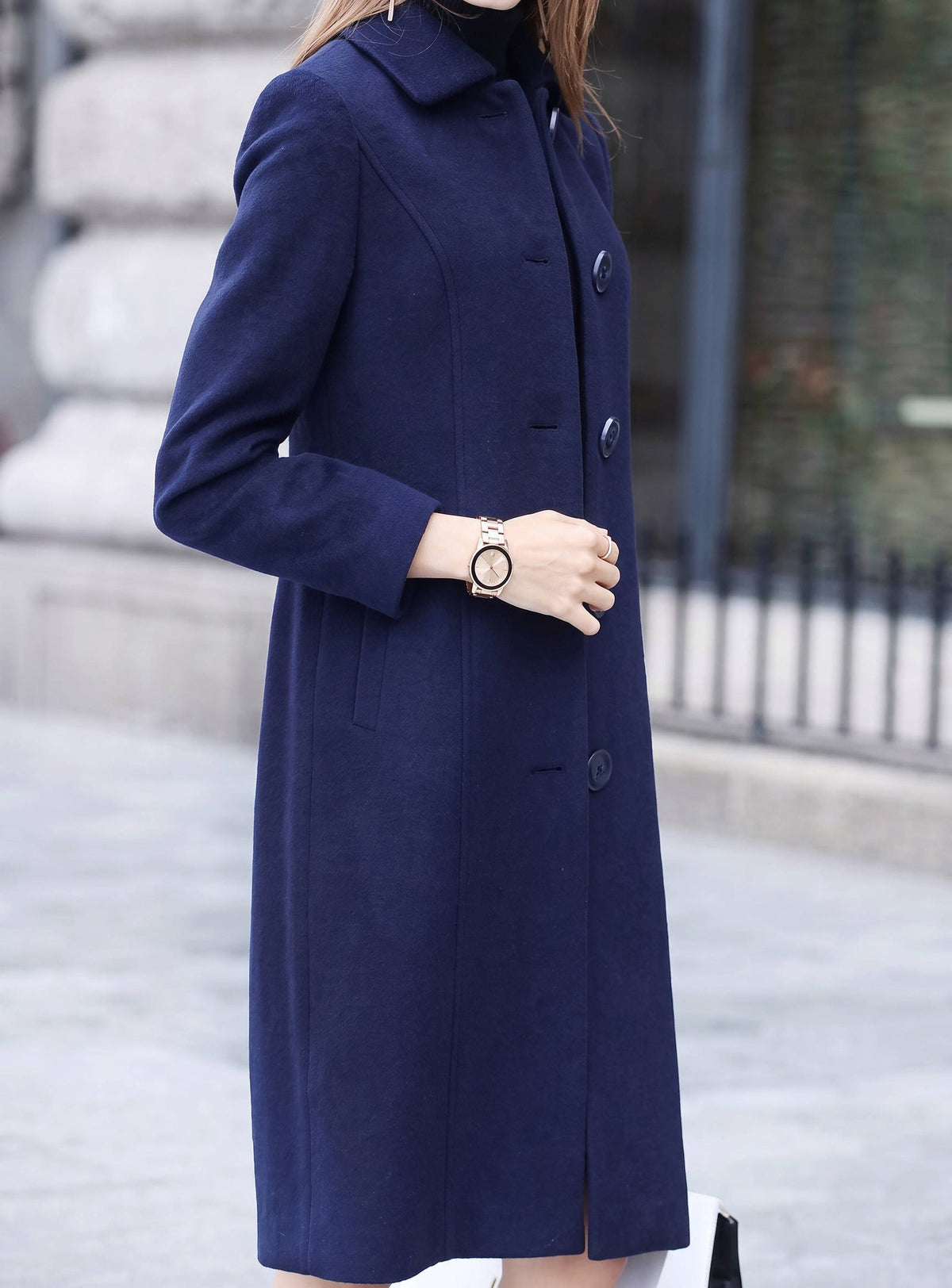 Vaeline - Womens Wool Blend Pea Coat Winter Layering — view 3 of 6