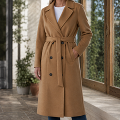 Vantelle - Belted Double-Breasted Overcoat Cold Weather Commuting — view 7 of 7