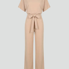 Vellara - Full Length Wide Leg Belted Jumpsuit