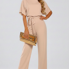 Vellara - Full Length Wide Leg Belted Jumpsuit — view 2 of 8