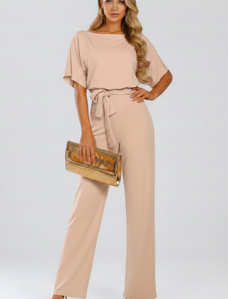 Vellara - Full Length Wide Leg Belted Jumpsuit — view 2 of 8