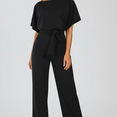 Vellara - Full Length Wide Leg Belted Jumpsuit — view 3 of 8