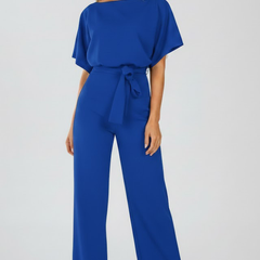 Vellara - Full Length Wide Leg Belted Jumpsuit — view 4 of 8