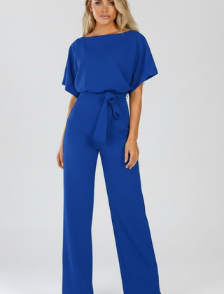 Vellara - Full Length Wide Leg Belted Jumpsuit — view 4 of 8