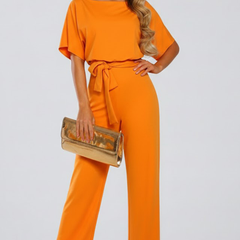Vellara - Full Length Wide Leg Belted Jumpsuit — view 7 of 8