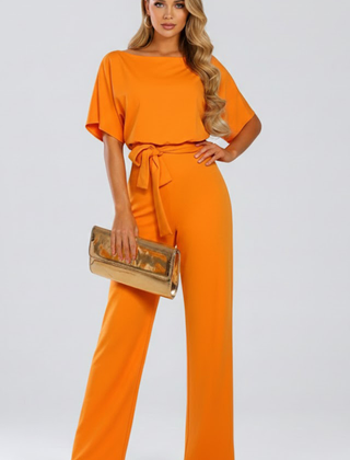 Vellara - Full Length Wide Leg Belted Jumpsuit — view 7 of 8