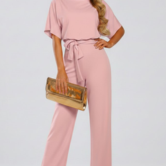 Vellara - Full Length Wide Leg Belted Jumpsuit — view 8 of 8