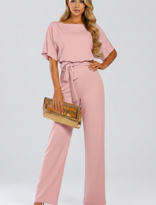 Vellara - Full Length Wide Leg Belted Jumpsuit — view 8 of 8