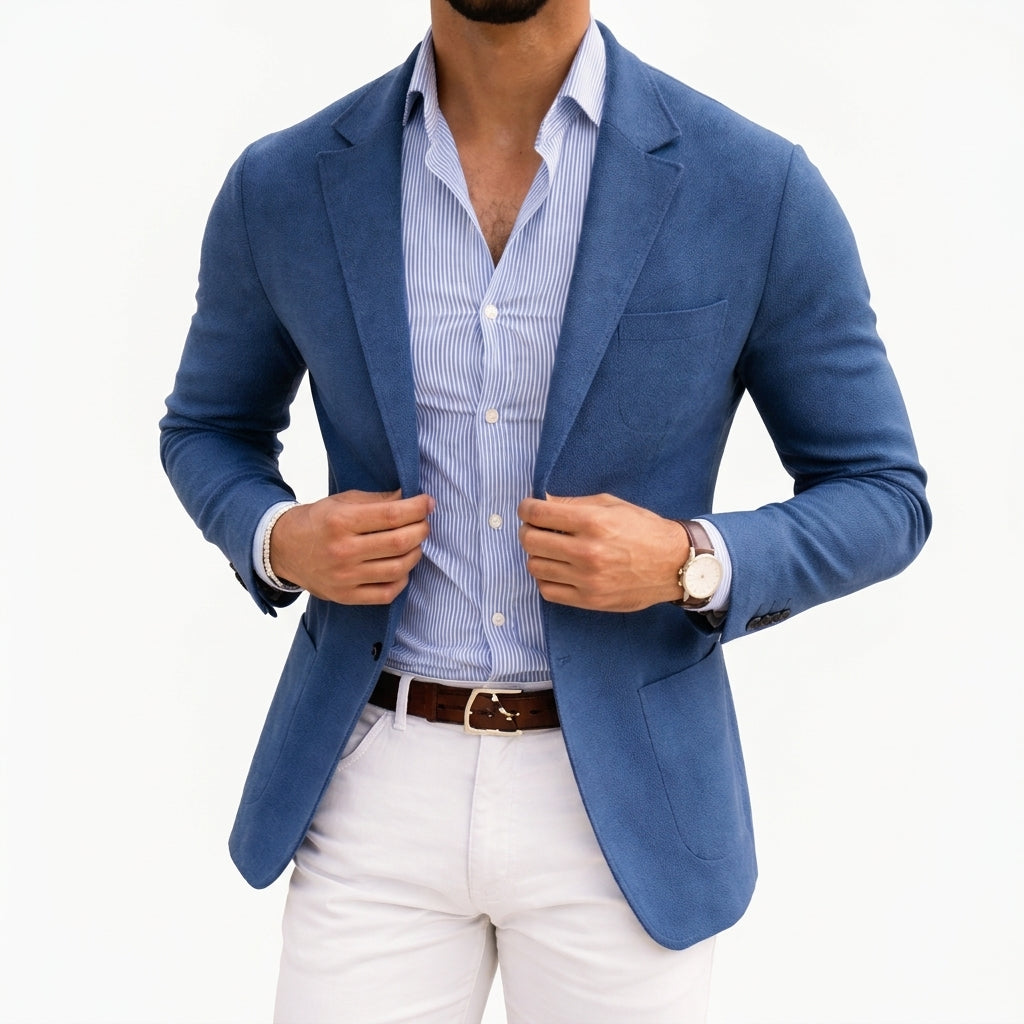 Vellorin - Notch Lapel Knit Blazer For Men