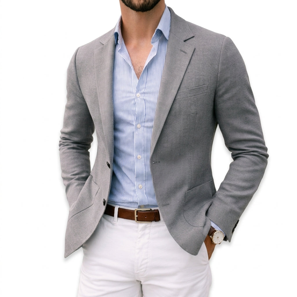 Vellorin - Notch Lapel Knit Blazer For Men — view 2 of 7