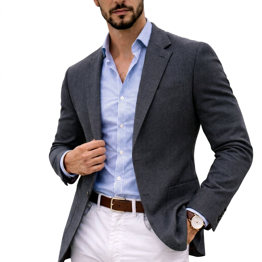 Vellorin - Notch Lapel Knit Blazer For Men — view 3 of 7
