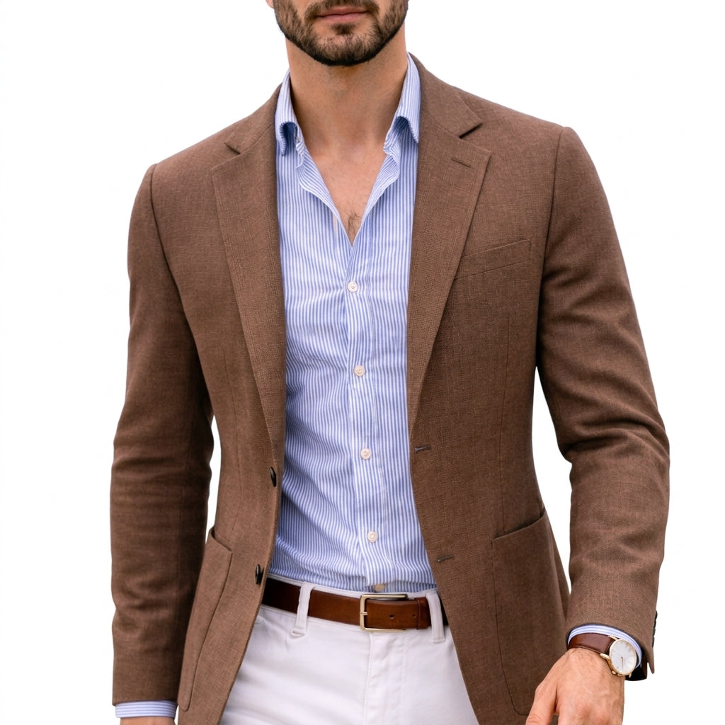 Vellorin - Notch Lapel Knit Blazer For Men — view 5 of 7