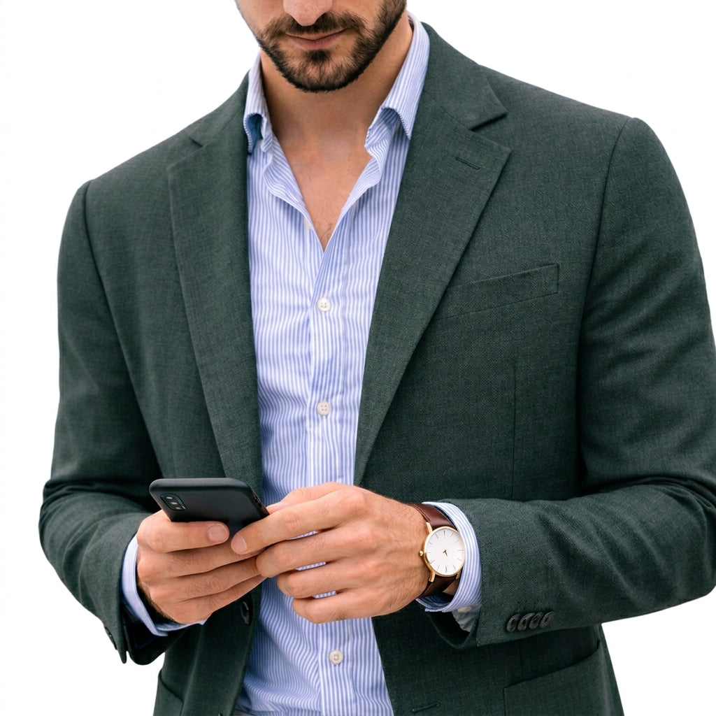 Vellorin - Notch Lapel Knit Blazer For Men — view 6 of 7