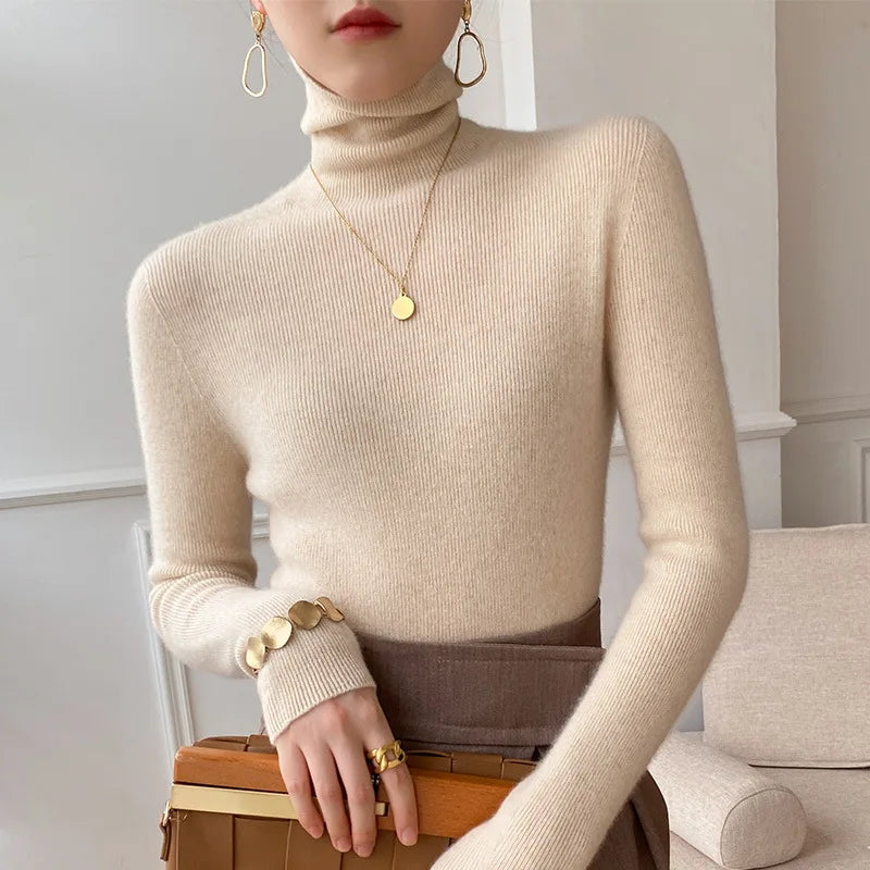Velmora - Cashmere Turtleneck Sweater Cold Weather Layering