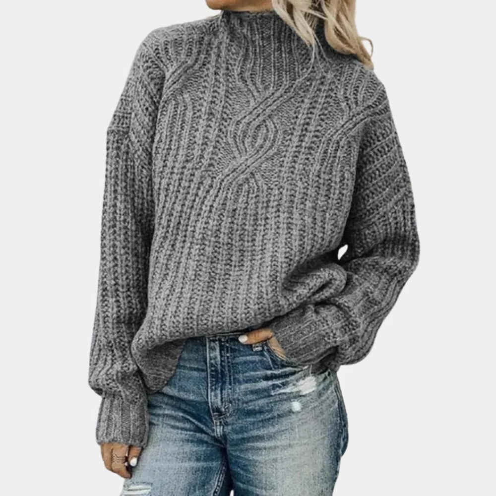 Verlena - Ribbed Knit Crew Neck Sweater Cold Weather Layering — view 2 of 4