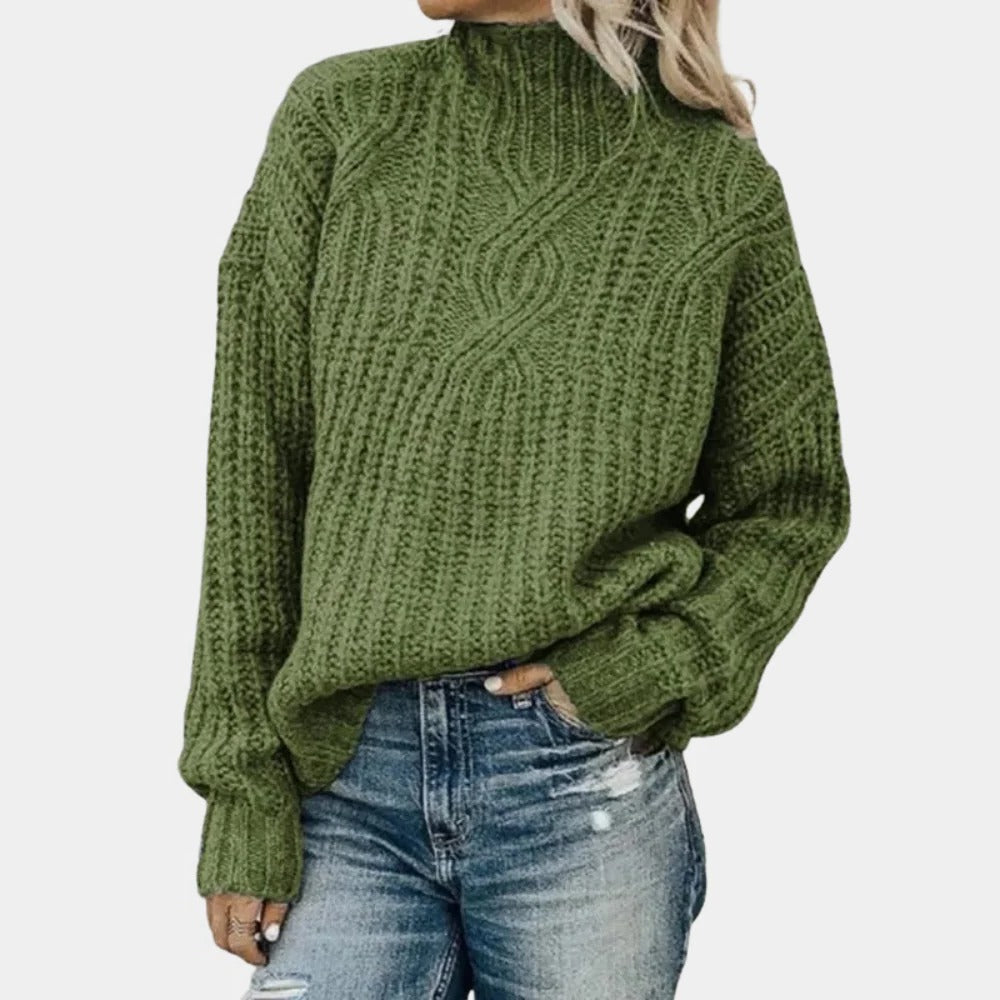 Verlena - Ribbed Knit Crew Neck Sweater Cold Weather Layering — view 4 of 4