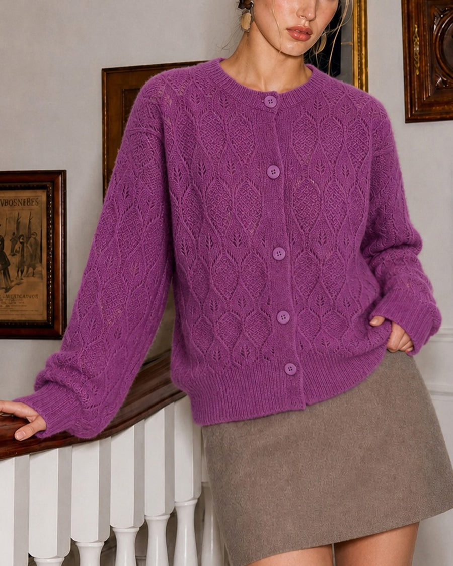 Verlette - Cut Out Knit Cardigan Autumn Winter Wear