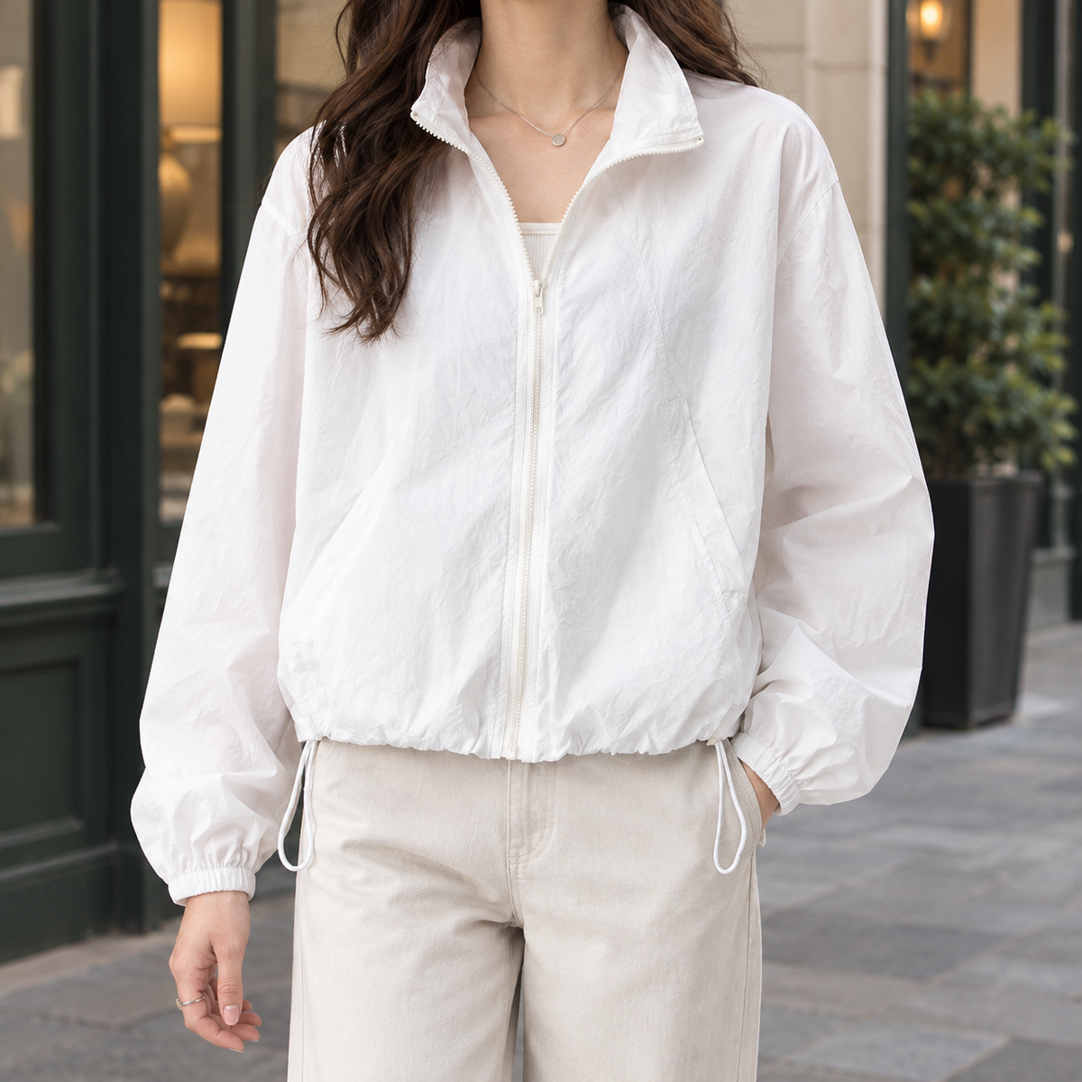 Verrelle - Relaxed Zip Front Jacket Cool Weather Layering