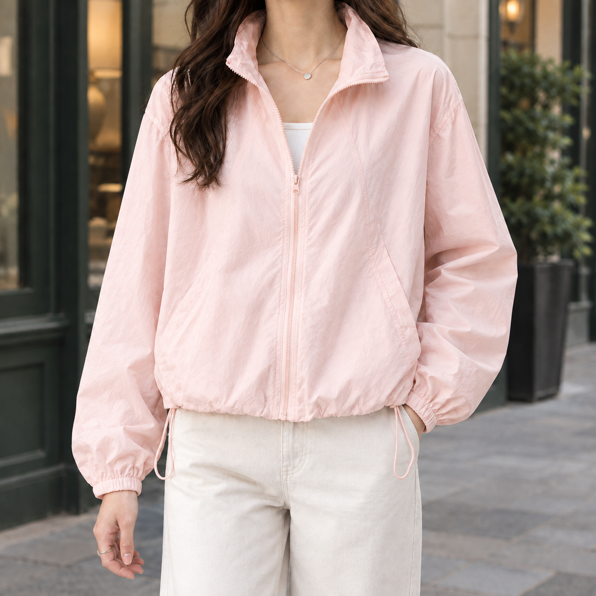 Verrelle - Relaxed Zip Front Jacket Cool Weather Layering — view 3 of 4