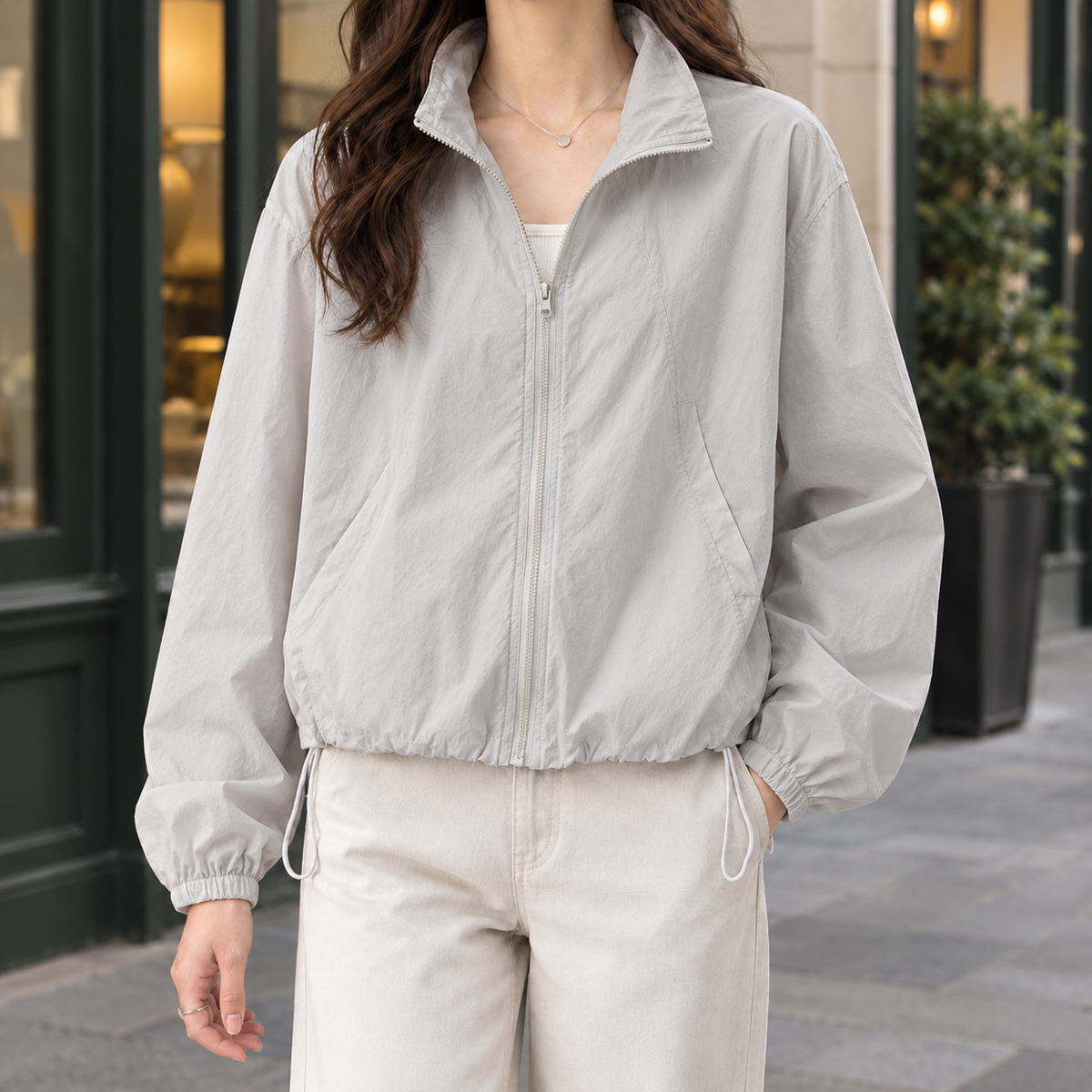 Verrelle - Relaxed Zip Front Jacket Cool Weather Layering — view 4 of 4