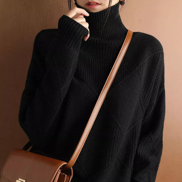 Verrelle - Wool Turtleneck Sweater Fall Spring Layering — view 5 of 7