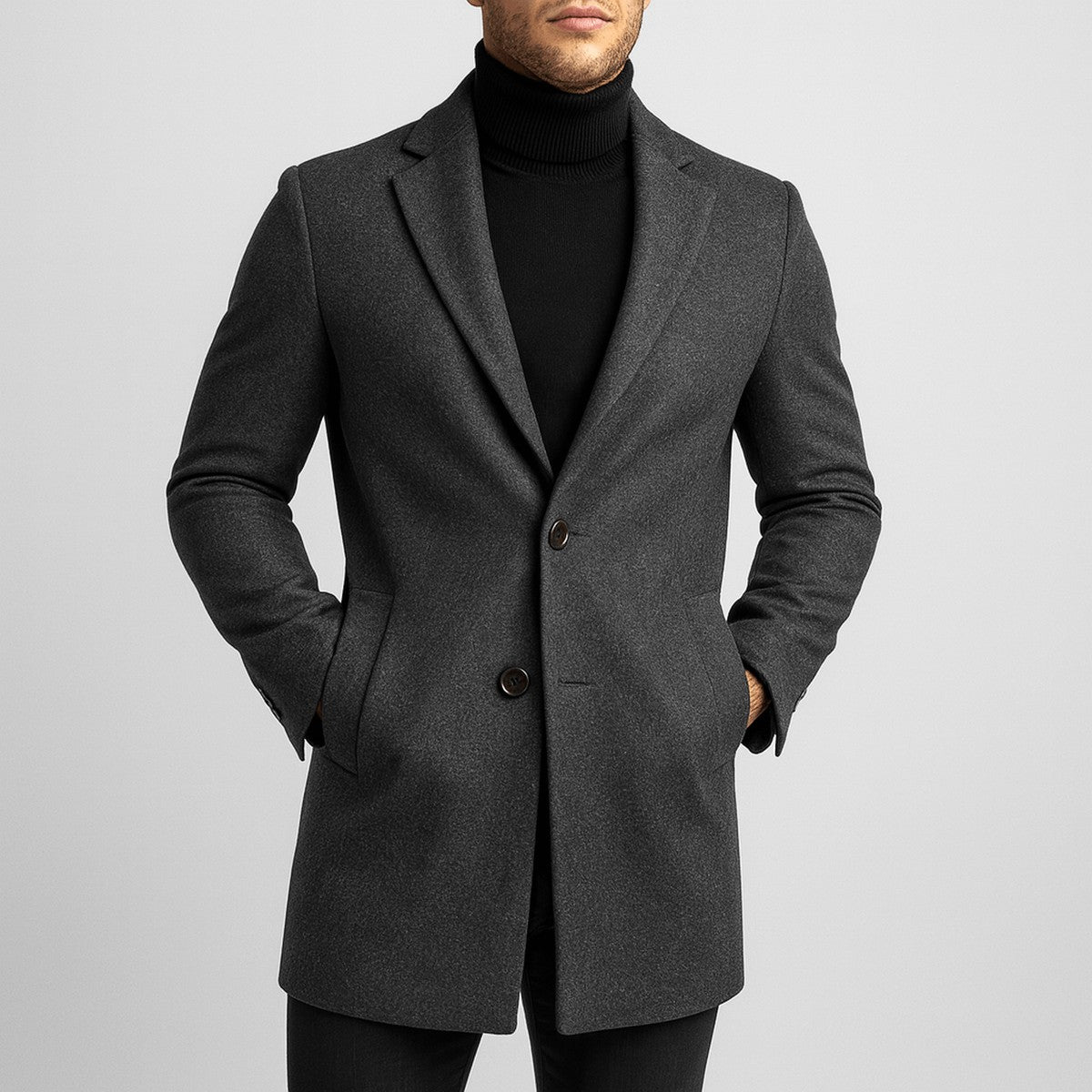 Vesloria - Wool Blend Mid Length Winter Overcoat — view 2 of 3