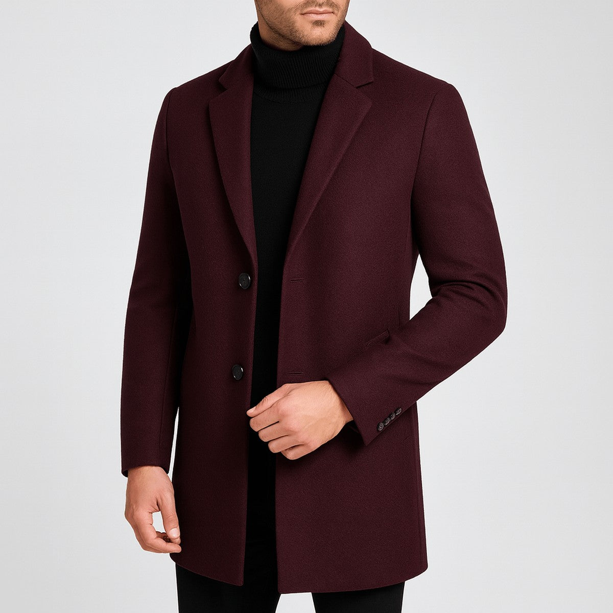 Vesloria - Wool Blend Mid Length Winter Overcoat — view 3 of 3
