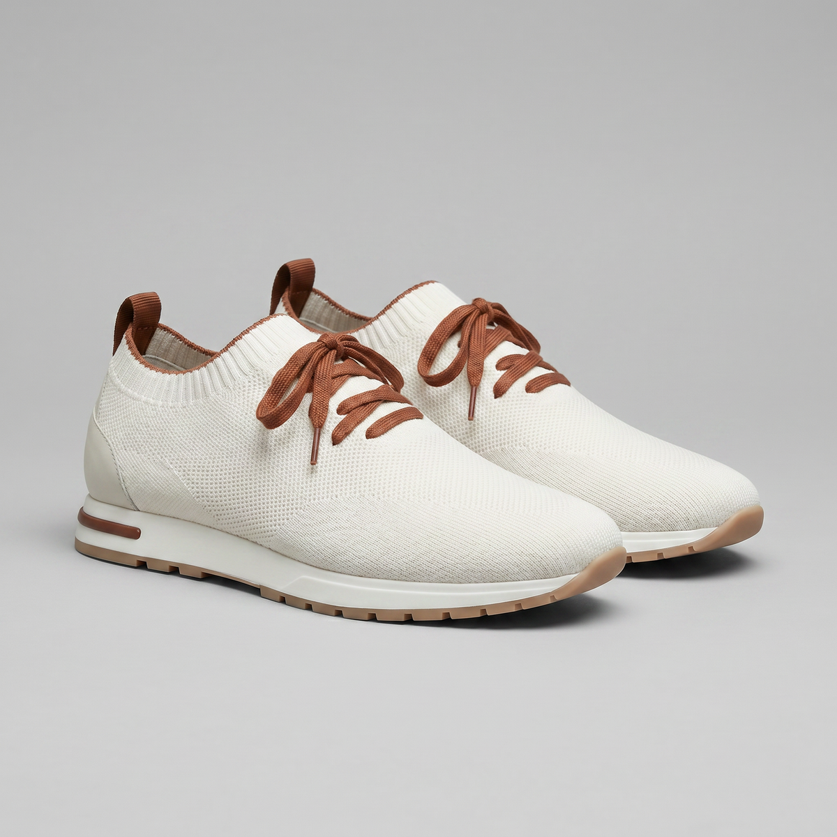 Vessario - Knit Sock Lace-Up Trainers Smart Casual Wear
