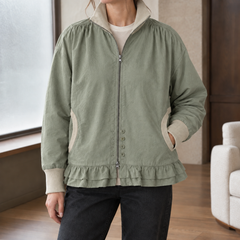 Volanta - Ruffle Trim Zip Jacket Everyday Layering — view 3 of 3