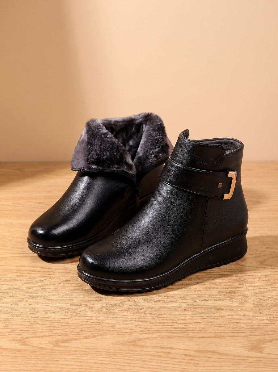 Wintera - Fur-Lined Wedge Ankle Boots Cold Weather Wear — view 2 of 5