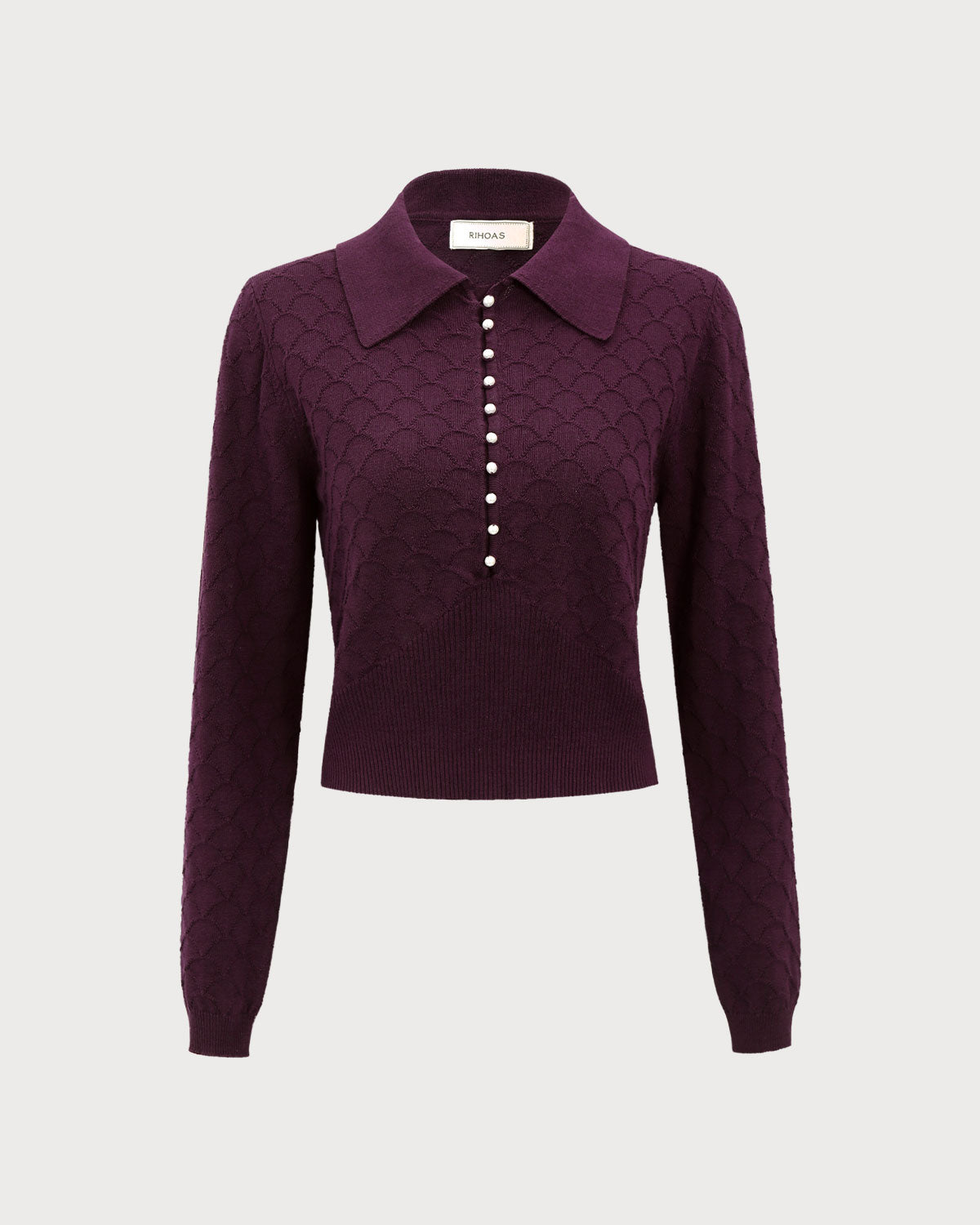 Pellina - Pearl Button Knit Top Autumn Winter Wear — view 6 of 7