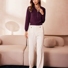 Pellina - Pearl Button Knit Top Autumn Winter Wear — view 2 of 7